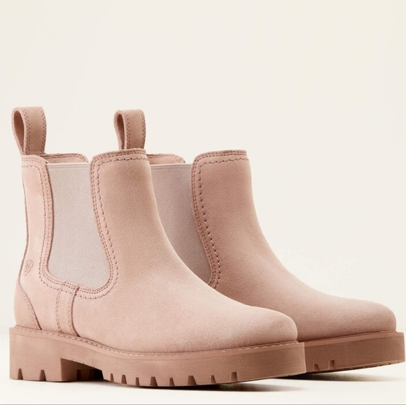 Ariat Suede Wexford Lug Chunky Boot In Dusty Rose Size 9 - Picture 8 of 14
